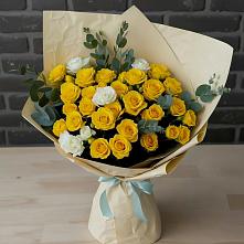 Букет цветов из:  Розы #REPLACE_PRED# Цветово 1-ом