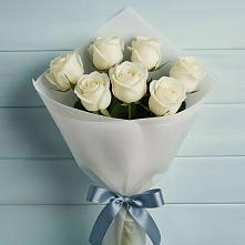 Букет 7 Белых роз Эдлесс Лав #REPLACE_PRED# Цветово 1-ом