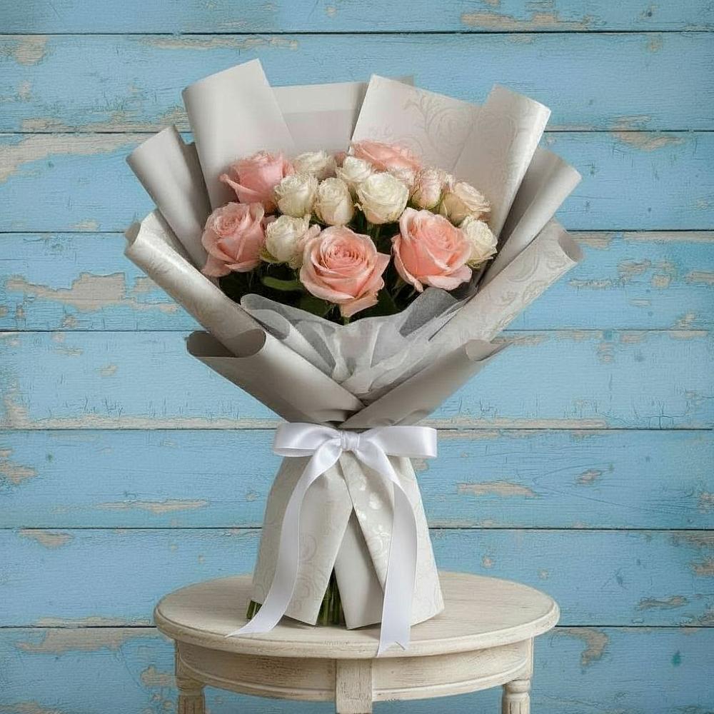 Букет цветов из: Розы в Цветово 1-ом