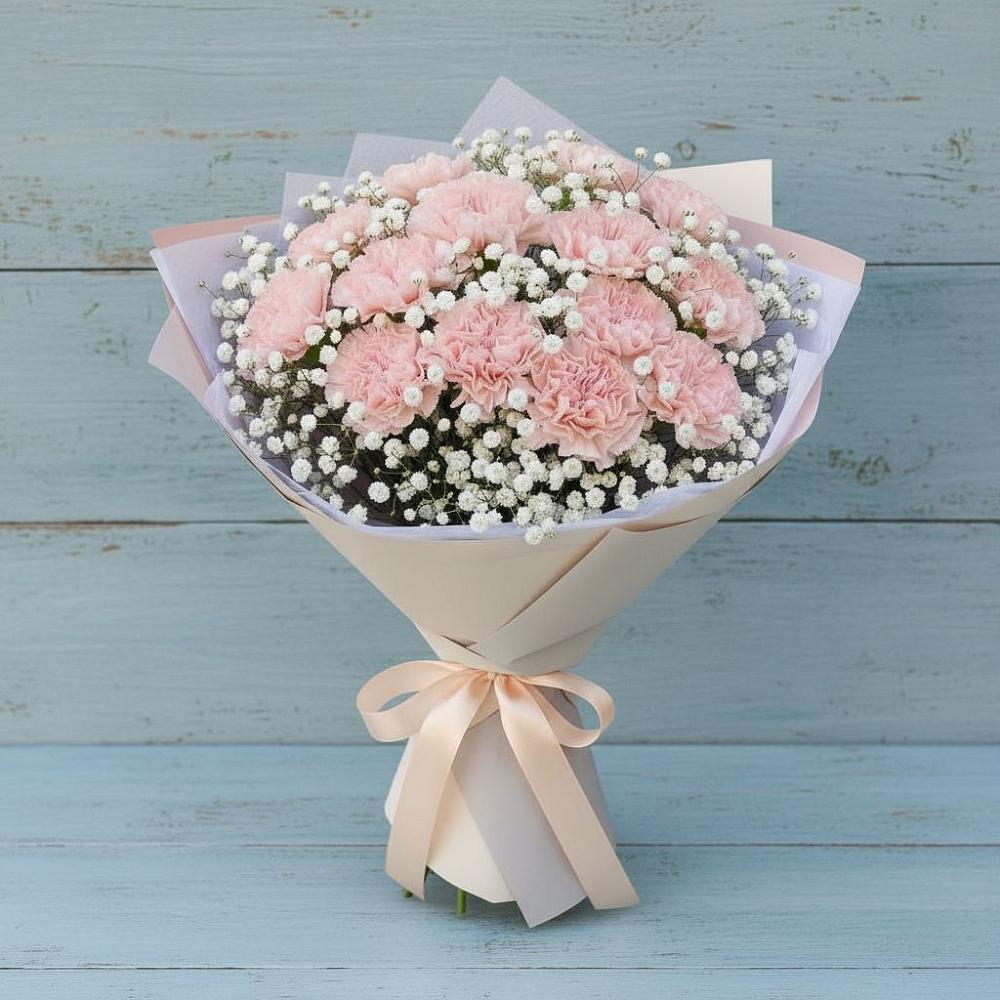 Букет цветов из: Гвоздики в Цветово 1-ом