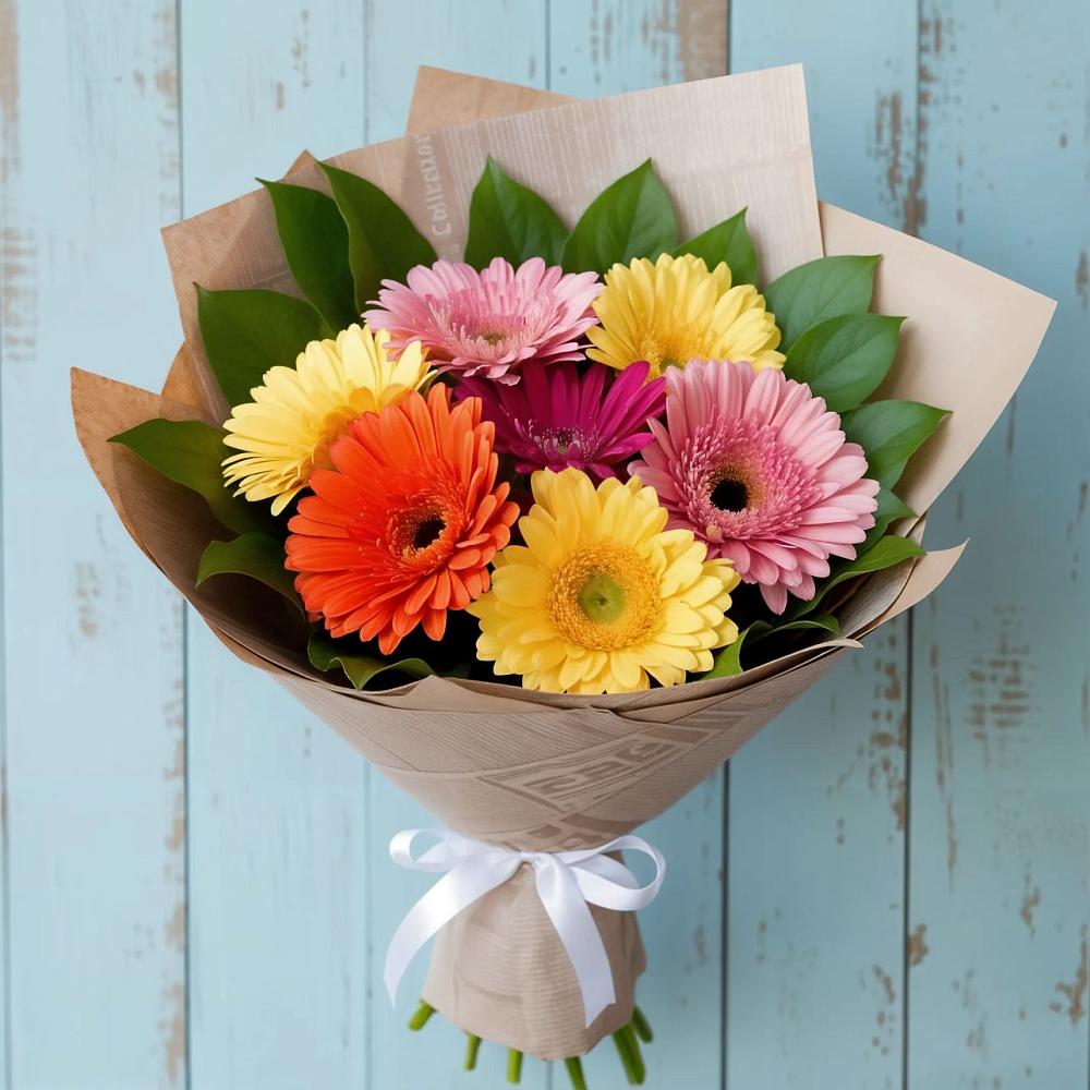 Букет цветов из: Герберы в Цветово 1-ом