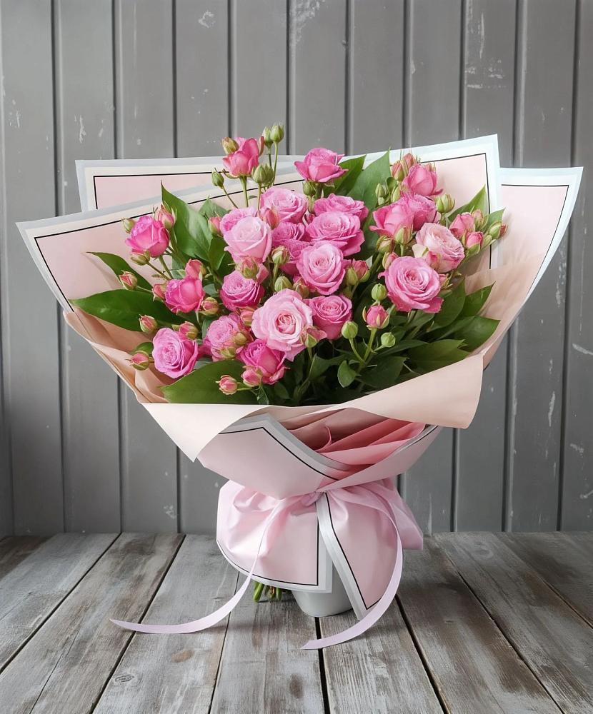 Букет Розовый кустик в Цветово 1-ом