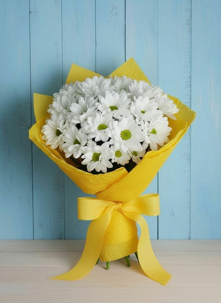 Букет цветов из: Хризантемы в Цветово 1-ом