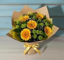 Букет цветов из:  Герберы и Хризантемы в Цветово 1-ом