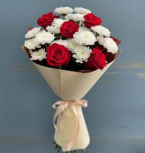 Букет цветов из:  Розы и Хризантемы в Цветово 1-ом