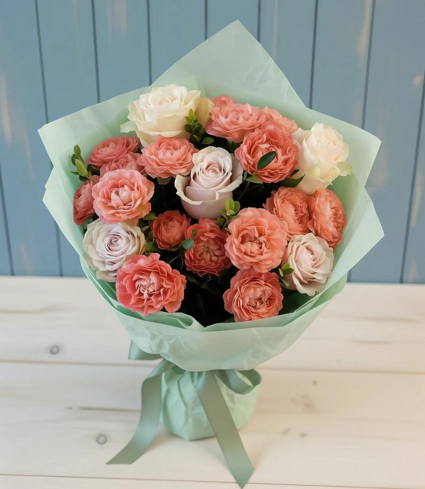 Букет цветов из: Розы в Цветово 1-ом