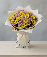 Букет цветов из:  Хризантемы #REPLACE_PRED# Цветово 1-ом